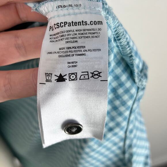 Columbia Omni-Shade Gingham Button Down Shirt Blue Long Sleeve Gorpcore - Picture 8 of 8